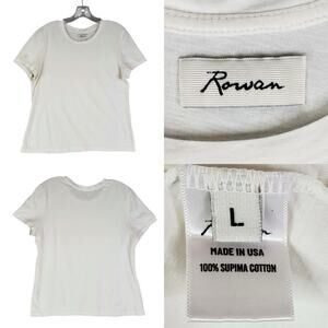 Rowan Tee Shirt Women’s Size Large L White Short Sleeve Cotton Stretch